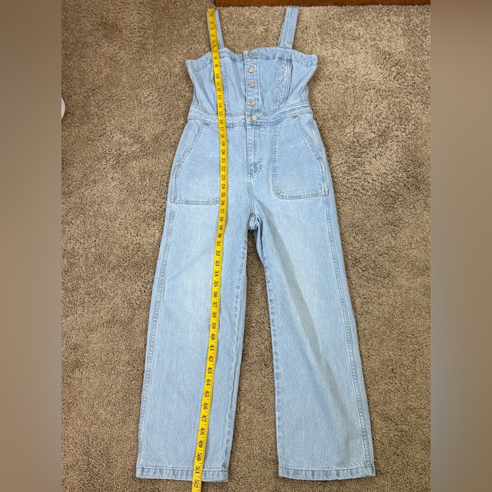 Madewell Light Blue Gillam Wash Stitched Straps Denim Jumpsuit SKU0398 - Picture 9 of 13